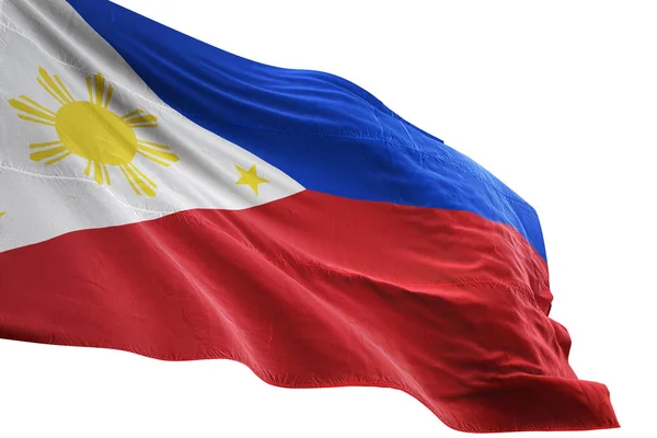 Флаг Филиппин, размахивающий изолированным белым фоном — стоковое фото