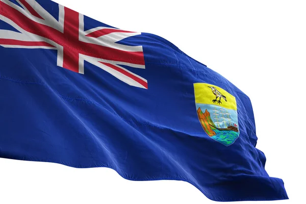 Saint Helena zászló-hullámzó elszigetelt fehér háttér, 3D-s illusztráció — Stock Fotó