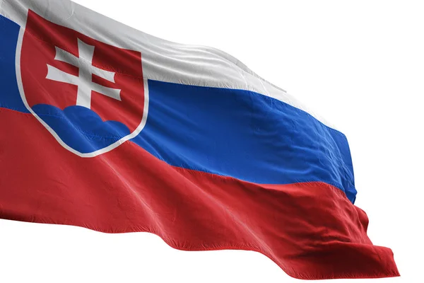 Bandeira Eslováquia acenando isolado fundo branco ilustração 3D — Fotografia de Stock