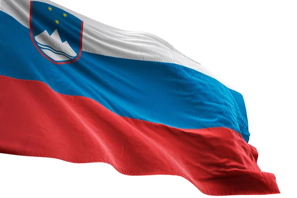 Słowenia flaga macha na białym tle ilustracja 3d — Zdjęcie stockowe