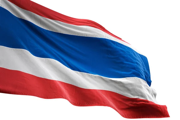 Bandeira da Tailândia acenando isolado fundo branco ilustração 3D — Fotografia de Stock