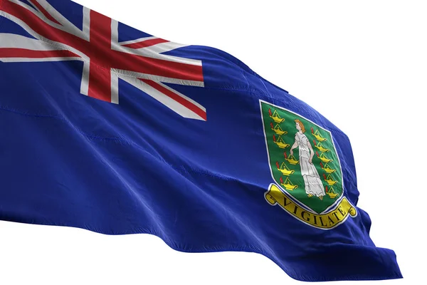 Brit Virgin-szigetek zászlót lengetve elszigetelt fehér háttér, 3D-s illusztráció — Stock Fotó