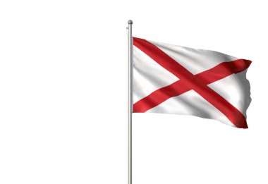 Alabama Amerika Birleşik Devletleri devlet bayrak sallayarak izole 3d çizim