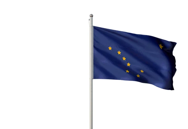 Alaska state of United States flag waving isolated 3D illustration — Stock Photo, Image
