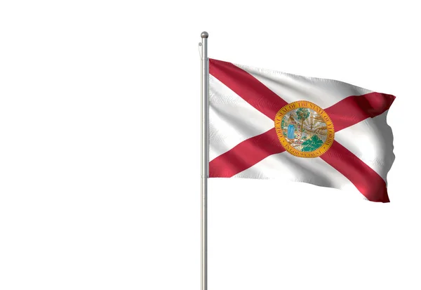 Flórida Estado dos Estados Unidos bandeira acenando isolado ilustração 3D — Fotografia de Stock