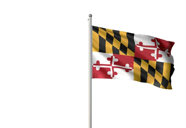 Maryland état des États-Unis drapeau agitant illustration 3D isolée — Photo