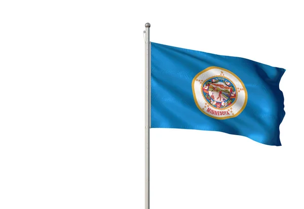 Флаг штата Миннесота, размахивающий изолированной 3D иллюстрацией — стоковое фото