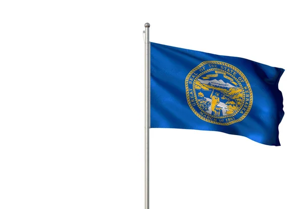 Nebraska state Stany flaga macha na białym tle ilustracja 3d — Zdjęcie stockowe