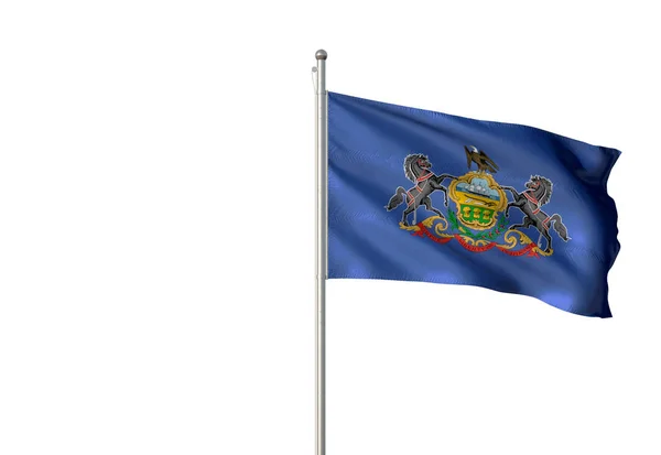 Pennsylvanie État des États-Unis drapeau agitant illustration 3D isolée — Photo