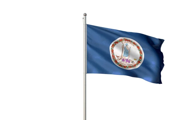 Virginia staat van de Verenigde Staten vlag zwaaien geïsoleerde 3d illustratie — Stockfoto