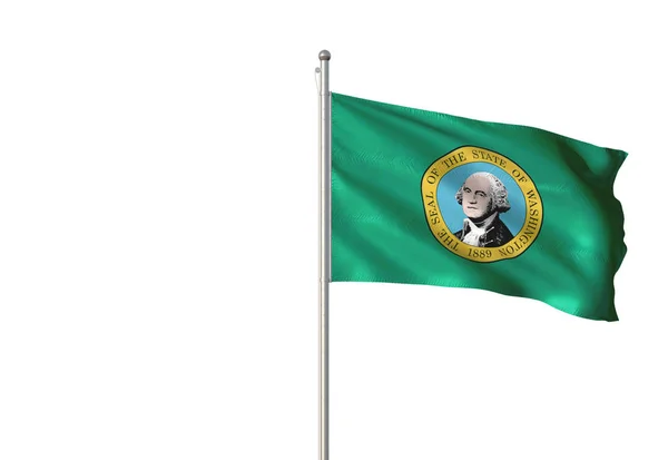 Washington state of United States flag waving isolated 3D illustration