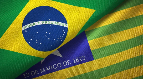 Piaui state and Brazil flags textile cloth, fabric texture