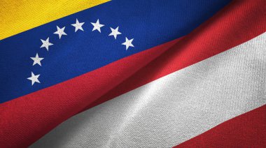 Venezuela ve Avusturya iki bayraklar tekstil kumaş, kumaş dokusu 