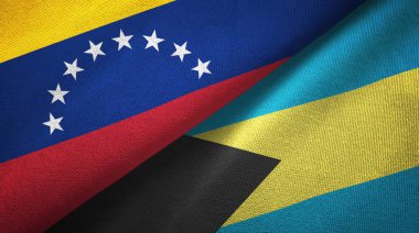 Venezuela ve Bahamalar iki bayraklar tekstil kumaş, kumaş dokusu 