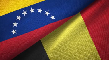 Venezuela ve Belçika iki bayrakları tekstil kumaş, kumaş dokusu 
