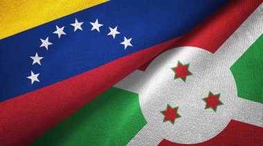 Venezuela ve Burundi iki bayraklar tekstil kumaş, kumaş dokusu 