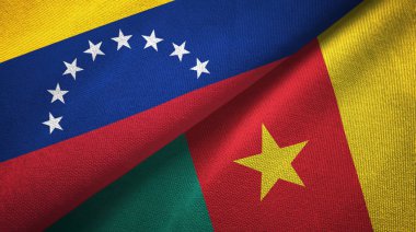 Venezuela ve Kamerun iki bayrakları tekstil kumaş, kumaş dokusu 