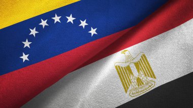 Venezuela ve Mısır iki bayrakları Tekstil bez