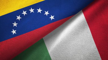 Venezuela ve Italya iki bayraklar tekstil kumaş, kumaş dokusu