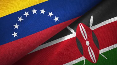 Venezuela ve Kenya iki bayraklar tekstil kumaş, kumaş dokusu
