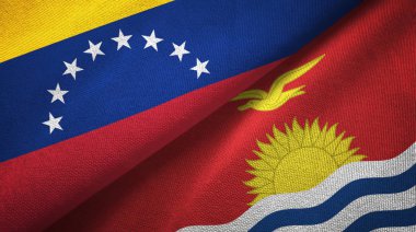 Venezuela ve Kiribati iki bayraklar tekstil kumaş, kumaş dokusu