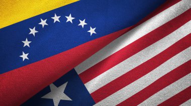 Venezuela ve Liberya iki bayraklar tekstil kumaş, kumaş dokusu