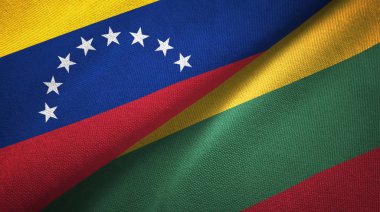Venezuela ve Litvanya iki bayraklar tekstil kumaş, kumaş dokusu