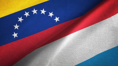 Venezuela ve Lüksemburg iki bayrakları tekstil kumaş, kumaş dokusu