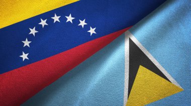 Venezuela ve Saint Lucia iki bayraklar tekstil kumaş, kumaş dokusu