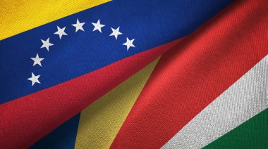 Venezuela ve Seyşeller iki bayraklar tekstil kumaş, kumaş dokusu