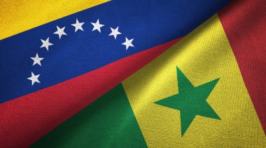 Venezuela ve Senegal iki bayraklar tekstil kumaş, kumaş dokusu