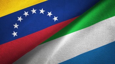 Venezuela ve Sierra Leone iki bayraklar tekstil kumaş, kumaş dokusu