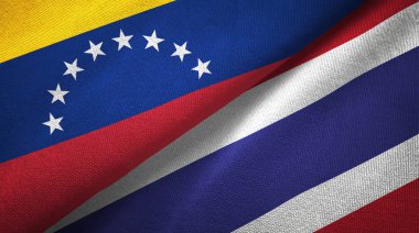 Venezuela ve Tayland iki bayraklar tekstil kumaş, kumaş dokusu