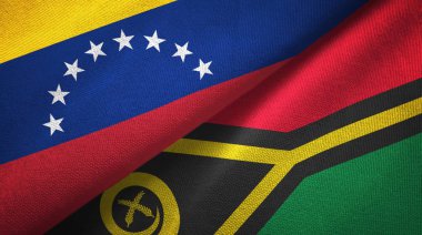 Venezuela ve Vanuatu iki bayraklar tekstil kumaş, kumaş dokusu