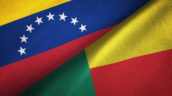 Venezuela ve Benin iki bayraklar tekstil kumaş, kumaş dokusu 