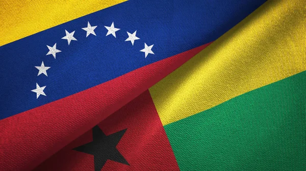 Venezuela ve Gine-Bissau iki bayraklar tekstil kumaş, kumaş dokusu