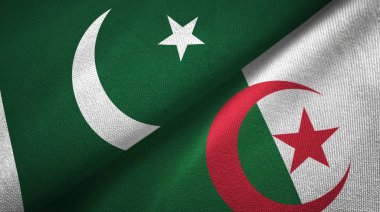 Pakistan ve Cezayir iki bayraklar tekstil kumaş, kumaş dokusu 