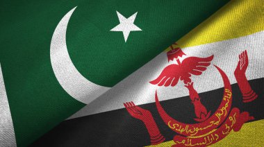 Pakistan ve Brunei iki bayraklar Tekstil bez