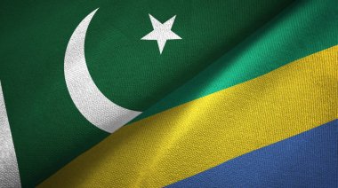 Pakistan ve Gabon iki bayraklar tekstil kumaş, kumaş dokusu