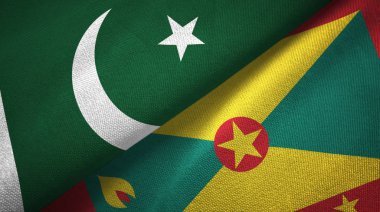 Pakistan ve Grenada iki bayraklar tekstil kumaş, kumaş dokusu