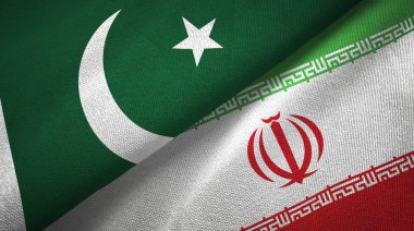 Pakistan ve Iran iki bayraklar tekstil kumaş, kumaş dokusu