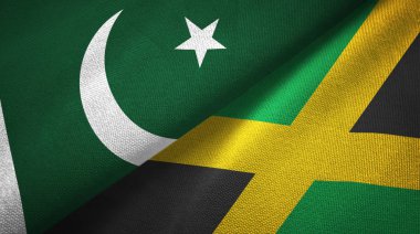 Pakistan ve Jamaika iki bayraklar tekstil kumaş, kumaş dokusu
