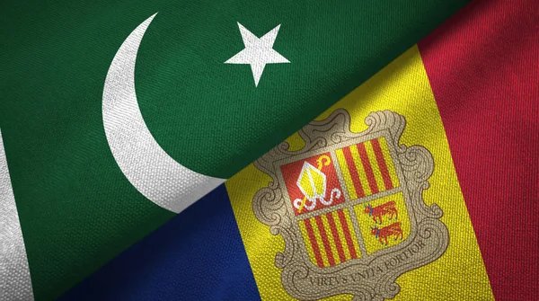 Pakistan ve Andorra iki bayraklar tekstil kumaş, kumaş dokusu 