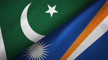 Pakistan ve Marshall Adaları iki bayraklar tekstil kumaş, kumaş dokusu