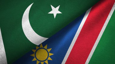 Pakistan ve Namibya iki bayraklar tekstil kumaş, kumaş dokusu