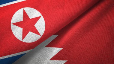Kuzey Kore ve Bahreyn iki bayraklar tekstil kumaş, kumaş dokusu 