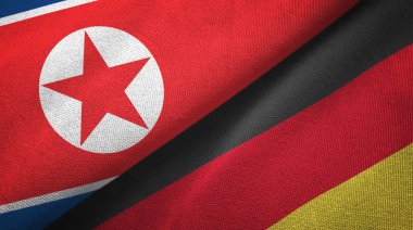 Kuzey Kore ve Almanya iki bayraklar tekstil kumaş, kumaş dokusu