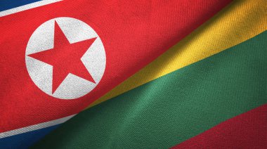 Kuzey Kore ve Litvanya iki bayraklar tekstil kumaş, kumaş dokusu