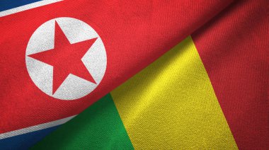 Kuzey Kore ve mali iki bayraklar tekstil kumaş, kumaş dokusu