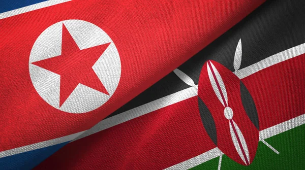 Kuzey Kore ve Kenya iki bayraklar tekstil kumaş, kumaş dokusu